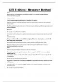 CITI Training - Research Method 2024 with 100&percnt; correct answers