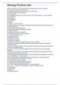 Biology Practice test