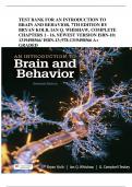 TEST BANK FOR AN INTRODUCTION TO BRAIN AND BEHAVIOR, 7TH EDITION BY BRYAN KOLB, IAN Q. WHISHAW, COMPLETE CHAPTERS 1 - 16, NEWEST VERSION ISBN-10; 1319498566/ ISBN-13; 978-1319498566 A+ GRADED