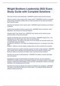 Wright Brothers Leadership 2023 Exam Study Guide with Complete Solutions
