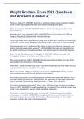 Wright Brothers Exam 2023 Questions and Answers &lpar;Graded A&rpar;