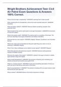 Wright Brothers Achievement Test- Civil Air Patrol Exam Questions & Answers 100&percnt; Correct&period;