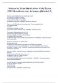 Nebraska State Medication Aide Exam 2023 Questions and Answers (Graded A)
