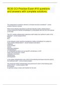 RCIS CCI Practice Exam &num;10 questions and answers with complete solutions&period;