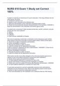 NURS 610 Exam 1 Study set Correct 100&percnt;