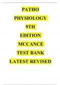 PATHOPHYSIOLOGY 9TH EDITION MCCANCE TEST BANK LATEST 2024 CHAPTERS1-50