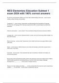 NES Elementary Education Subtest 1 exam 2024 with 100% correct answers