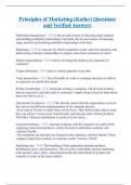 Principles of Marketing &lpar;Kotler&rpar; Questions and Verified Answers