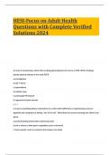 HESI-Focus on Adult Health Questions with Complete Verified Solutions 2024