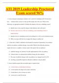 ATI 2019 Leadership Proctored  Exam scored 96&percnt;