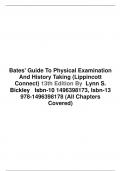 Bates' Guide To Physical Examination  And History Taking &lpar;Lippincott  Connect&rpar; 13th Edition By Lynn S&period;  Bickley Isbn-10 1496398173&comma; Isbn-13  978-1496398178 &lpar;All Chapters  Covered&rpar;