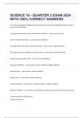  SCIENCE 10 - QUARTER 2 EXAM 2024 WITH 100% CORRECT ANSWERS