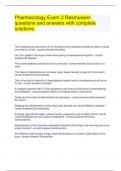 Pharmacology Exam 2 Rasmussen questions and answers with complete solutions&period;