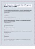 AP Computer Science A Unit 5 Progress  Check&colon; MCQ Part A