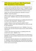 VITA Advanced Exam 2024 Real Exam With Questions And Answers 
