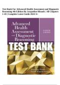 Test Bank For Advanced Health Assessment and Diagnostic Reasoning 4th Edition By Jacqueline Rhoads | All Chapters 1-18 | Complete Latest Guide 2024 A+.