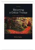 Instructor Manual with Test Bank for Becoming a Critical Thinker A User Friendly Manual, 6th Edition By Sherry Diestler (pearson)