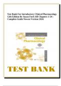 Test Bank For Introductory Clinical Pharmacology 12th Edition By Susan Ford |All Chapters 1-54 | Complete Guide Newest Version 2024.