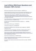 Law & Ethics RDA Exam Questions and Answers 100&percnt; Correct