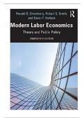 Solution Manual for Modern Labor Economics, 14th Edition By Ronald Ehrenberg, Robert Smith