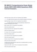 RC-MCCC Comprehensive Exam Study Guide (NOV 2023-2024) Questions With Correct Answers.