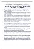 AHIP MEDICARE TRAINING MODULE 1 FINAL REVIEW QUESTIONS WITH 100&percnt; CORRECT ANSWERS