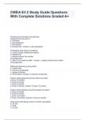 CWEA E/I 2 Study Guide Questions With Complete Solutions Graded A+