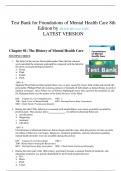 TEST BANK Foundations of Mental Health Care (8TH) by Michelle Morrison-Valfre| Complete Guide Chapter 1-33 NEWEST VERSION