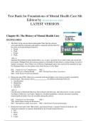 TEST BANK Foundations of Mental Health Care &lpar;8TH ED&rpar; by Michelle Morrison-Valfre&vert; Complete Guide Chapter 1-33 