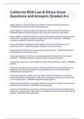 CA RDA Law and Ethics  EXAM STUDY BUNDLE&lpar;COMPLETE PACKAGE&rpar;