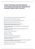 Career Planning and Development Cumulative Exam Review Questions & Answers Rated 100% Correct!!