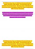 ATI RN NURSING CARE OF CHILDREN PROCTORED EXAM (7 LATEST VERSIONS| ) ALL GRADED A+