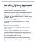 Law & Ethics RDA Exam Questions and Answers 100&percnt; Correct&lpar;RATED A&plus;&rpar;