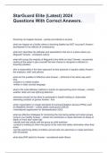 StarGuard Elite &lpar;Latest&rpar; 2024 Questions With Correct Answers&period;