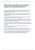 RDA Test Law & Ethics&colon; Part 2 Study Guide with Complete Solutions&excl;