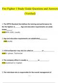 Fire Fighter 1 Study Guide  Questions and Answers (2024 / 2025) (Verified Answers)