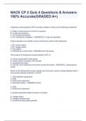 NACE CP 2 Quiz 4 Questions & Answers 100% Accurate(GRADED A+)