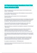 A&plus; Pathophysiology Questions from First Exam Solutions 2024
