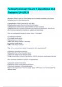 Pathophysiology Exam 1 Questions and Answers &lpar;A&plus;&rpar;2024
