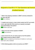 Progressive Care RN A V1 Test Questions and Answers (2024 / 2025) (Verified Answers)
