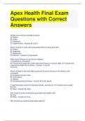 Apex Health Final Exam Questions with Correct Answers