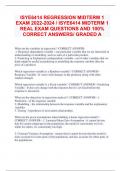 ISYE6414 REGRESSION MIDTERM 1 EXAM 2022-2024 / ISYE6414 MIDTERM 1  REAL EXAM QUESTIONS AND 100%  CORRECT ANSWERS/ GRADED A