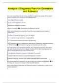 Analysis &sol; Diagnosis Practice Questions and Answers