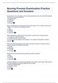 Nursing Process Examination Practice  Questions and Answers