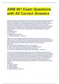 ARM 401 Exam Questions with All Correct Answers 