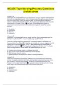 NCLEX Type Nursing Process Questions  and Answers
