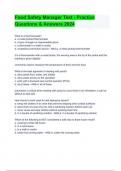 Food Safety Manager Test - Practice Questions & Answers 2024