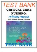 TEST BANK For Critical Care Nursing- A Holistic Approach, 11th Edition by Morton Fontaine, Verified & Complete 