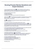 Nursing Process Review Questions and  Expert Solutions