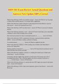DHN 101 Exam Review Actual Questions and Answers New Update 100&percnt; Correct